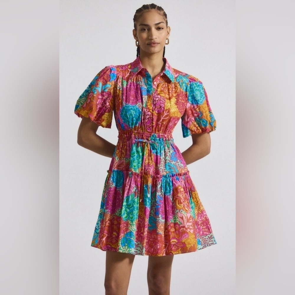 WOMENS 4 SMALL MEDIUM (bust 40”) DEREK LAM 10 CROSBY DOHA DRESS BALLOON SLEEVE